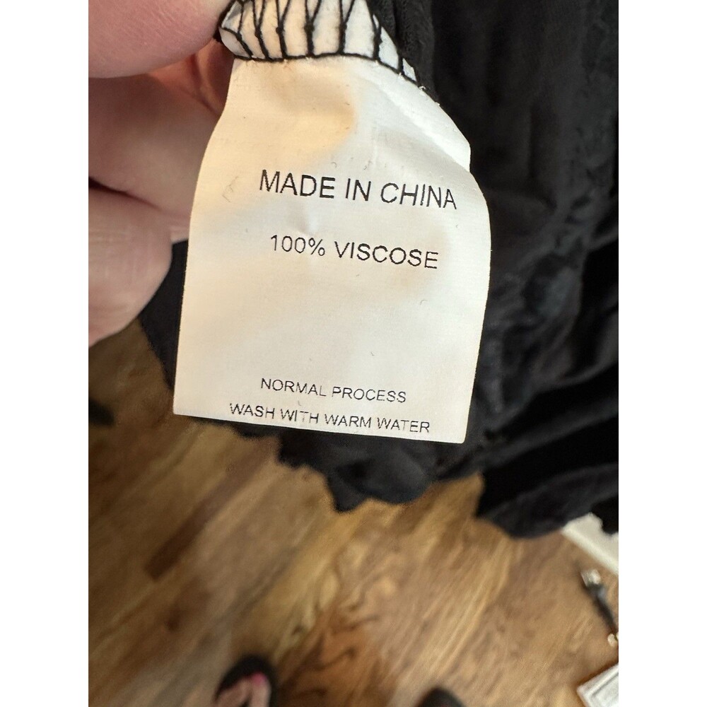 Simplee Women's Maxi Size XL Black Boho Style Dress Short Sleeve V Neck NWT NEW - Picture 6 of 6